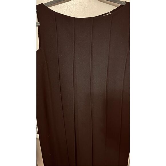 MILA SCHON ITALIAN DESIGNER QUIET LUXURY BLACK PLEATED WOOL DRESS SZ 12 (44) - Picture 4 of 11